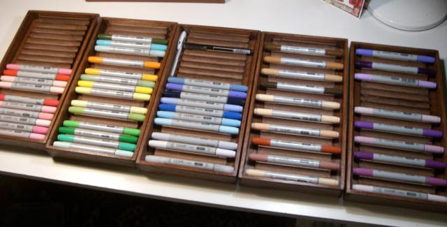 Marker storage - a milk crate I bought years ago. I think I'll need a new  storage idea in the coming year. Hit me with ideas. : r/copic